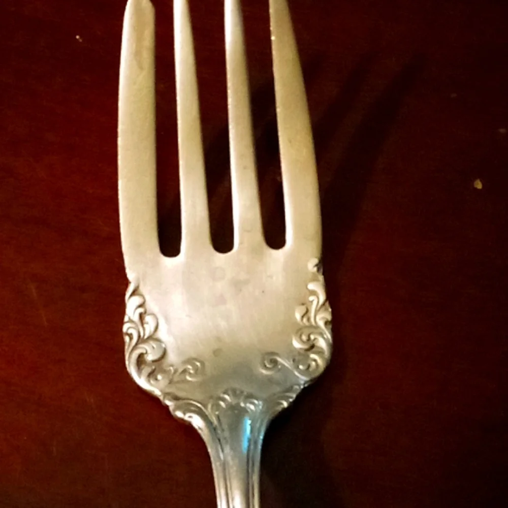 Lovely Vintage silver plate meat fork